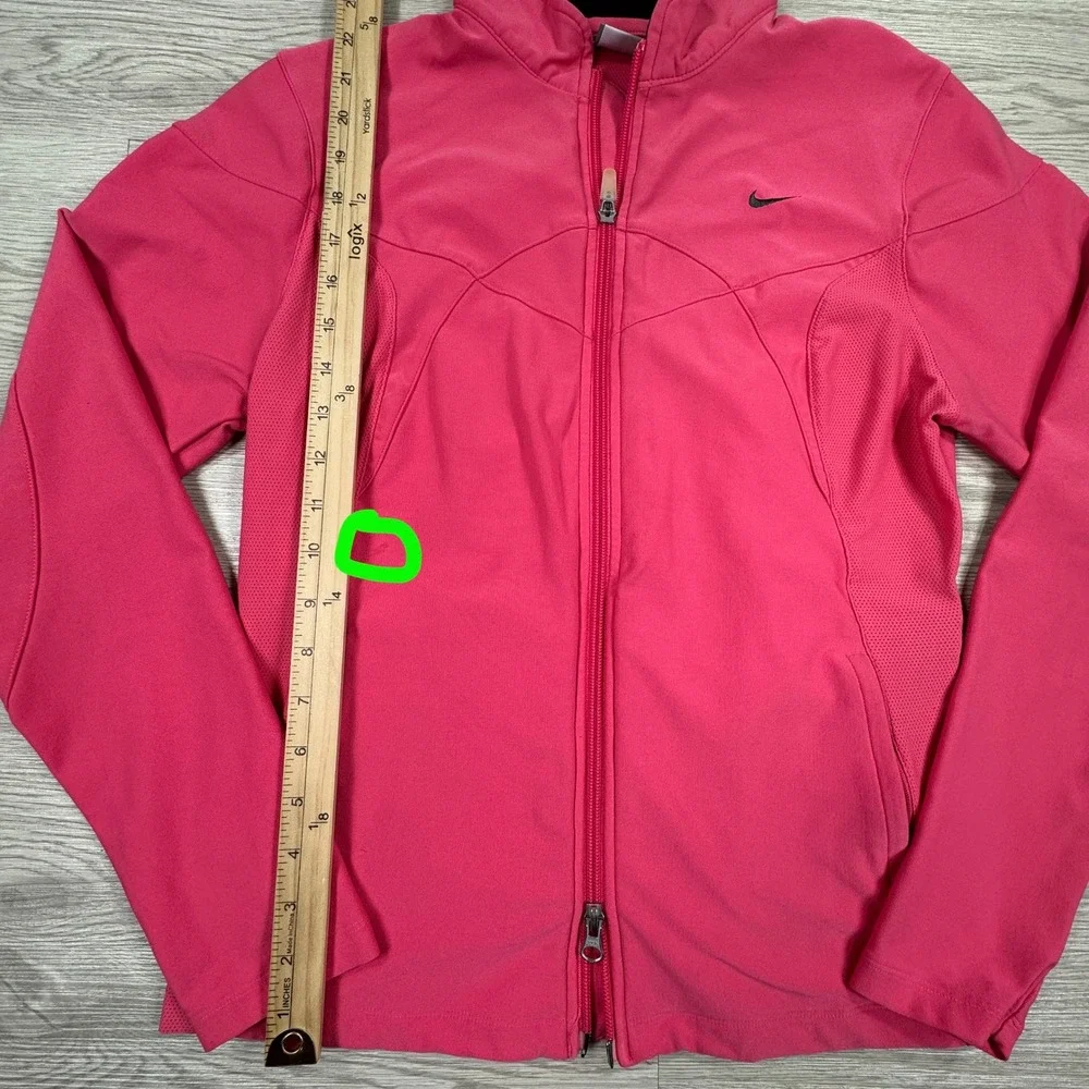 Nike Womens Jacket Fit Dry Full Zip Track Pink Medium Mesh Panels Running Active